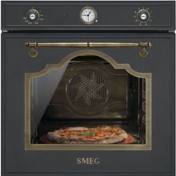 Smeg SFP750AOPZ pyrolytická horkovzdušná trouba antracit/mosaz